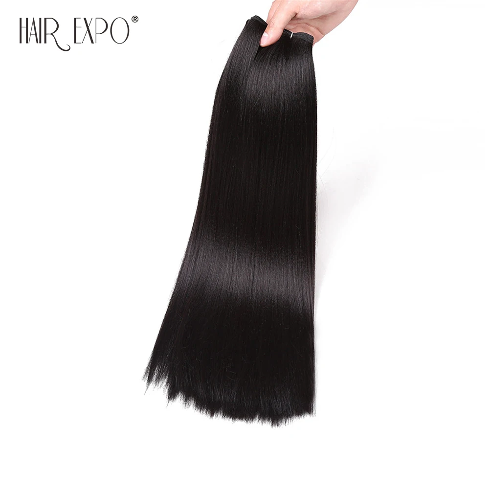 Yaki do Cabelo Extensão do Cabelo Perm do Cabelo Sew em Extensões do Cabelo Expo Cidade Polegada Reta Longa Trama Weave Bundle Sintético 100 g – Pacote 18