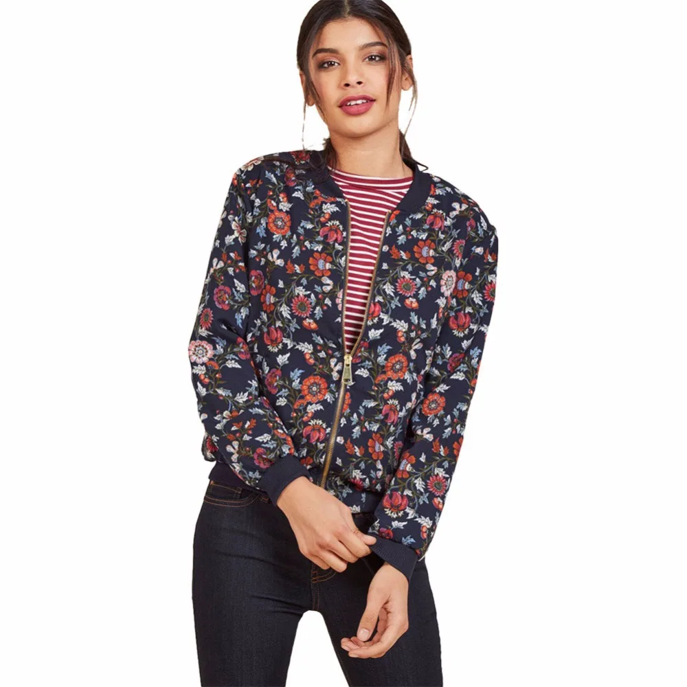 Buy Vintage Flower Print Basic Jacket Coats Women Long
