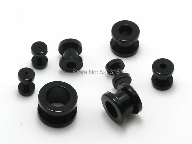 Акриловые черные Заглушки для ушей 2-12 мм 16 шт. | Украшения и аксессуары