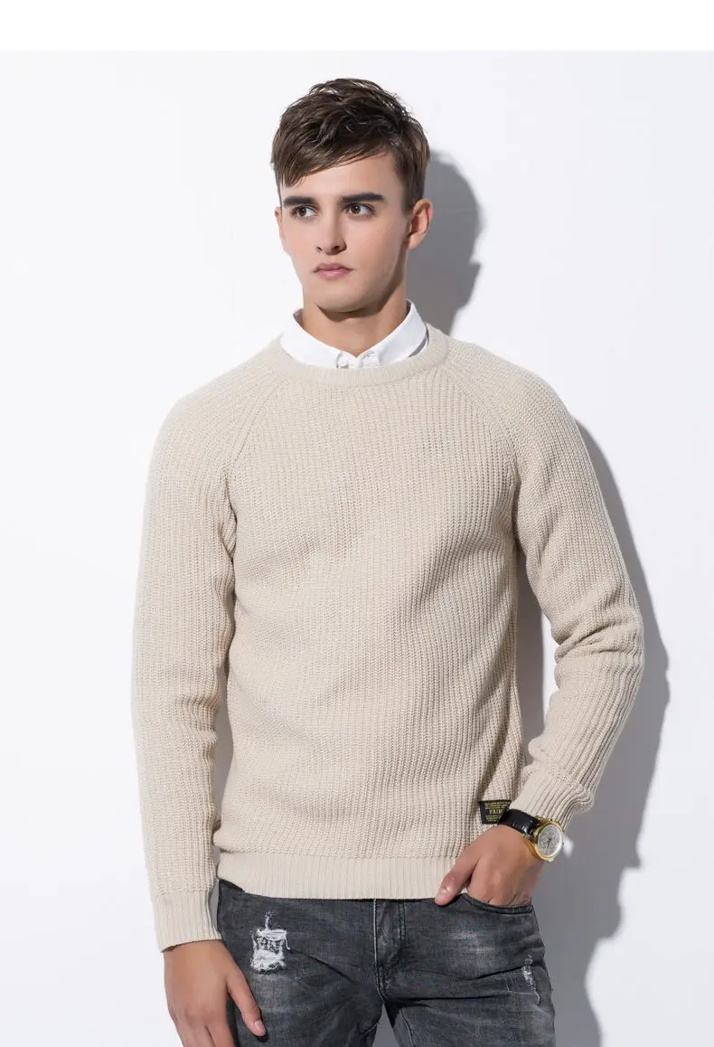 3Color Winter Men Pullover Sweaters Warm Thick Sweater Men Autumn Knited Male Pullover Jumper Navy Red Khaki Brand Muls M-4XL-06