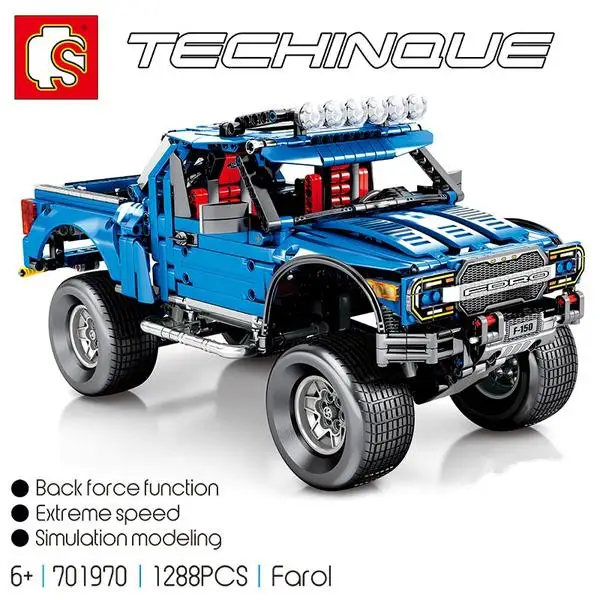 

Sembo 701970 Compatible legoingLYs New Technic series the F-150 Raptor Pickup model building blocks set Classic DIY toys