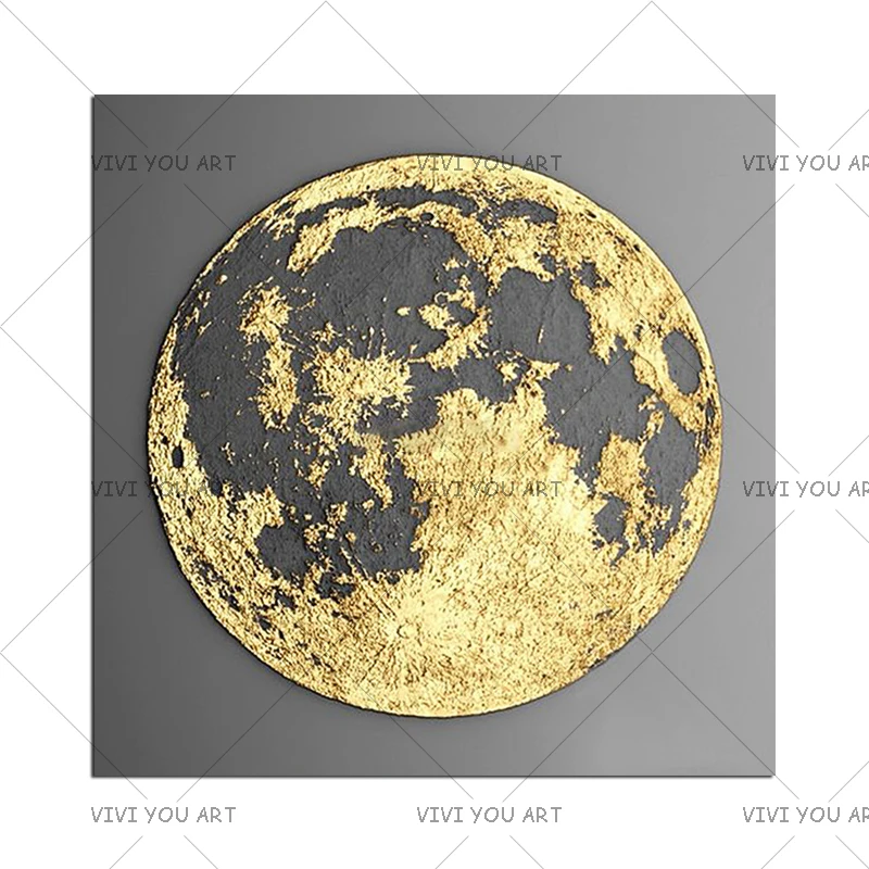 

100% Handmade Christmas Gift 3D Thick Oil Painting On Canvas Modern Abstract Golden Earth Paintings Wall Art Home Decor For Room