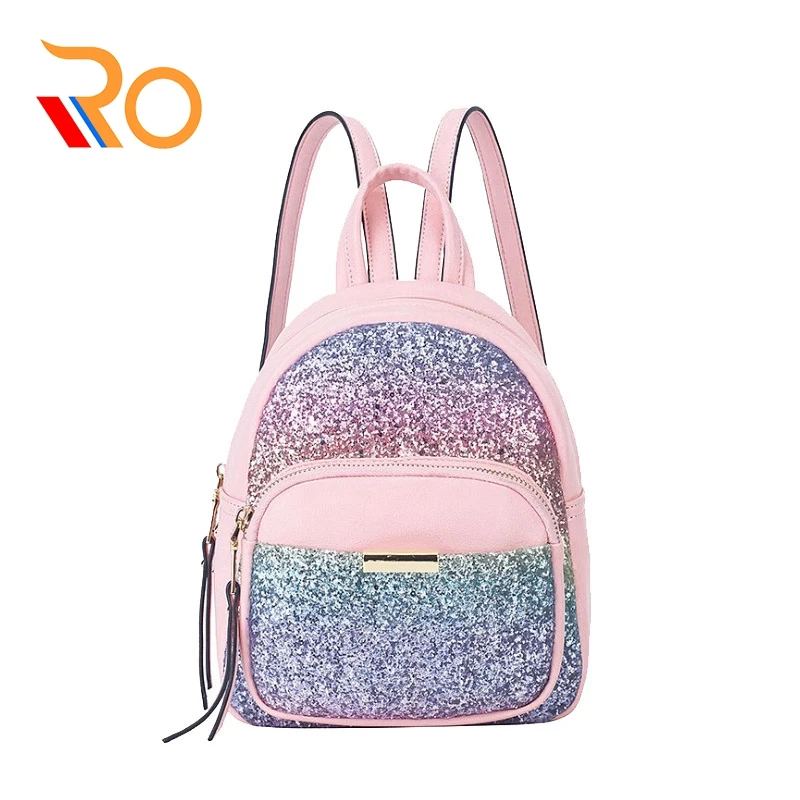 

2 Color Mini Backpack INS Style Rainbow Diamond Sequins 2019 New Fashion Sequins Spring carry-on Bag