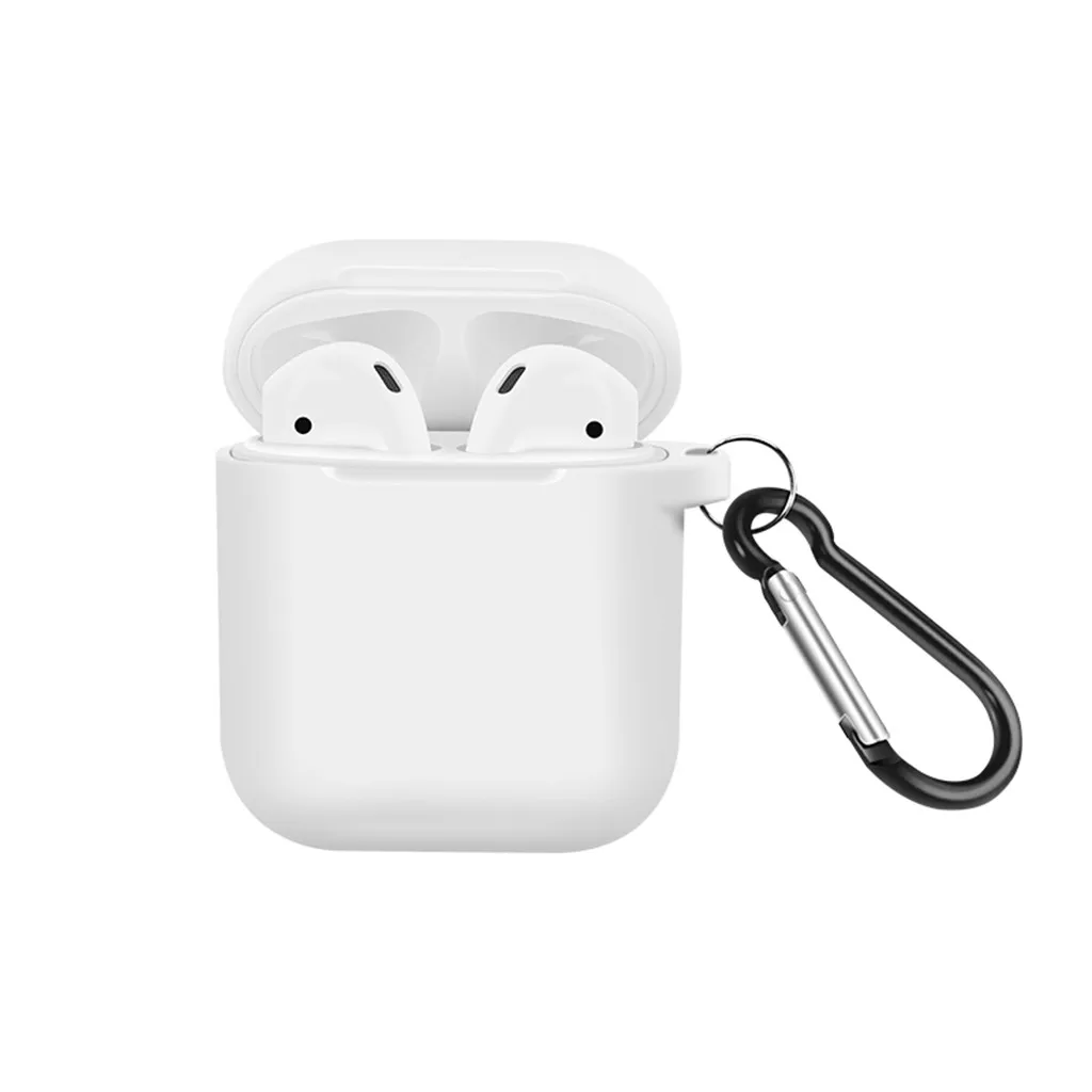 For Airpods Wireless Earbuds Silicone Leather Anti-lost Soft Case Cover Skin for Apple AirPods 1th with Ear Hook
