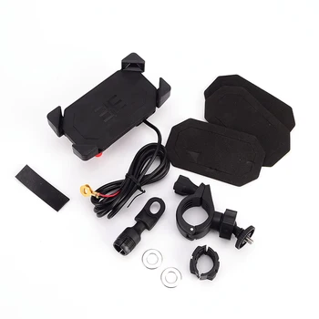 

1 PC Motorcycle USB Charge Mobile Phone GPS Holder Retractable phone holder Grip High Quality Handle Bar Mirror Seat