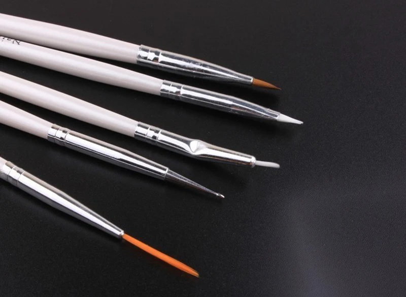 15pcset Nail Styling Tools Acrylic Brushes Kit For Manicure Kolinsky Professional Gel Nail Art White Handle Design Painting Pen-5
