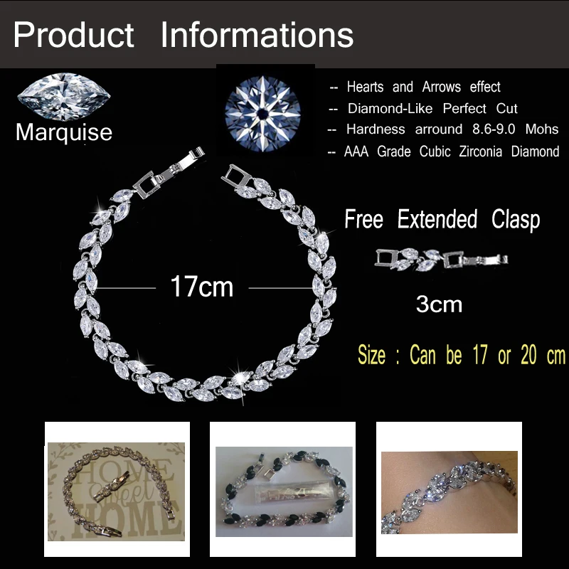 CWWZircons New Trendy 2019 Cubic Zirconia Jewelry Silver Color Leaf Charm CZ Crystal Female Bracelets Bangles For Women CB060