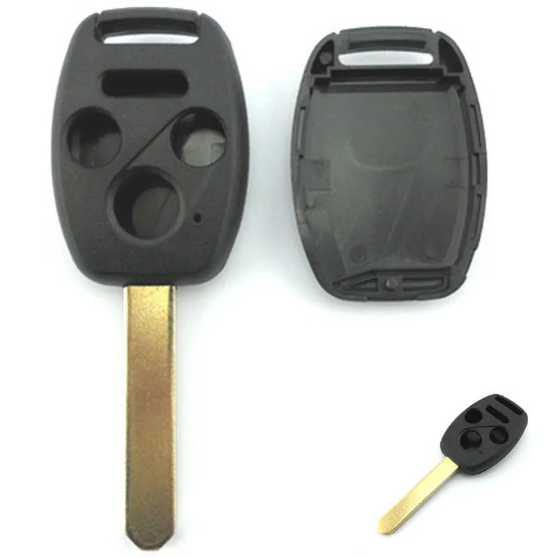 

MAYITR New 4 Button Remote Key Fob Case Shell Cover with Logo for Honda Accord Civic CRV Pilot