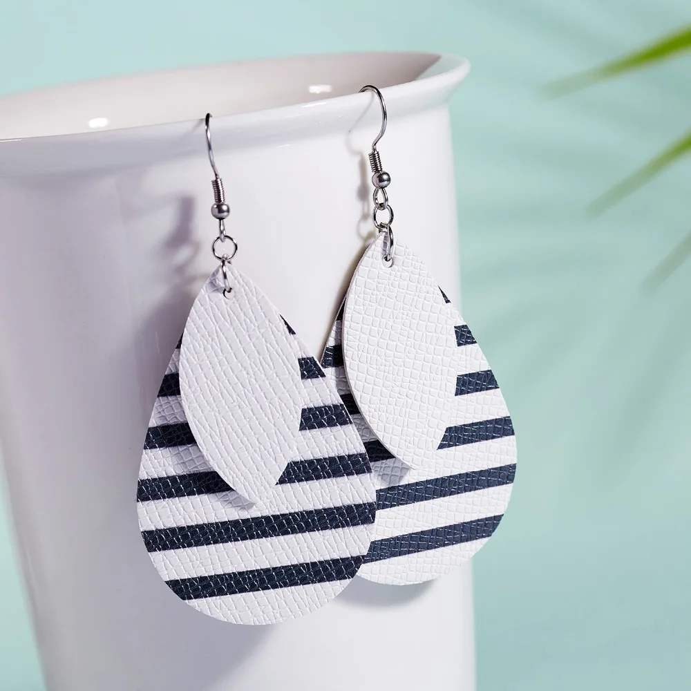 2019 المرأة البيسبول فو أقراط جلدية المرأة الرياضة كرة السلة كرة القدم العلم القمر الدمعة استرخى مثقوب أقراط مجوهرات