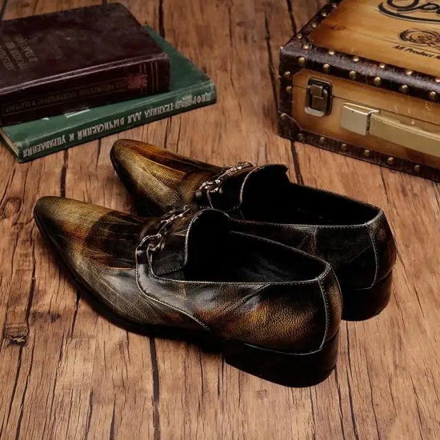 Robe Brozen Pointu Chaussures Hommes 1 Automne Martin Cuir En Mode Piste Richelieus Unique Rétro De Italien Bout Printemps rHHqxpt