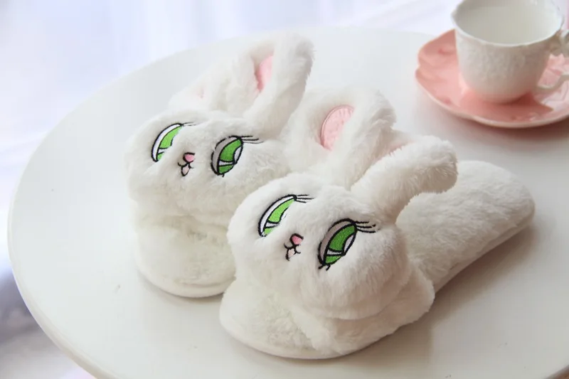 HUANQIU Autumn And Winter Plush Slippers Cartoon Home Cotton Slippers Elk Off-the-slip Slippers wyq96