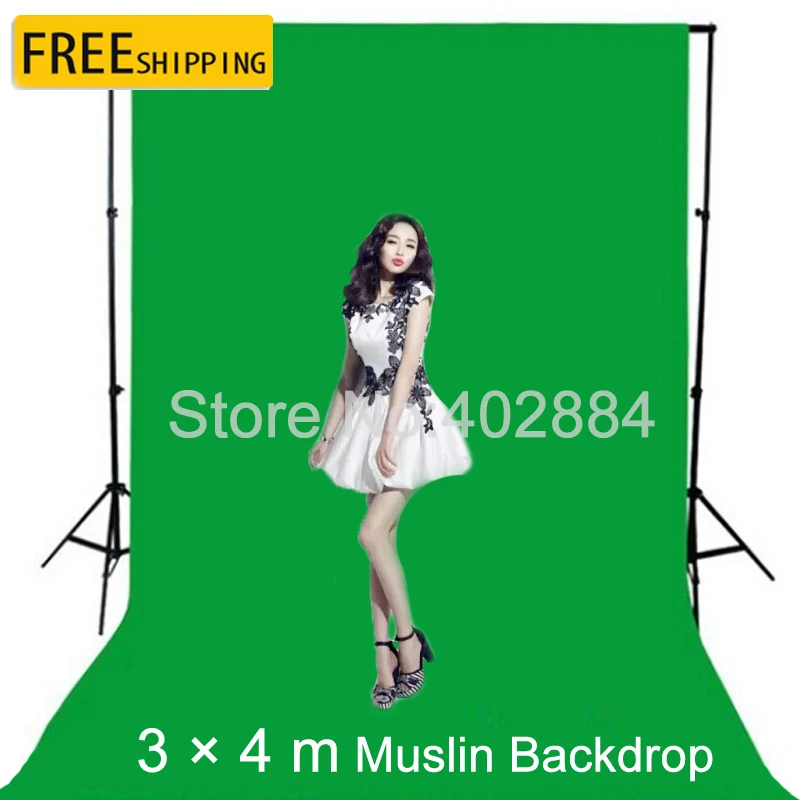 

photographic equipment 3m x 4m 100% Cotton Chromakey Green Screen Muslin Background Backdrop
