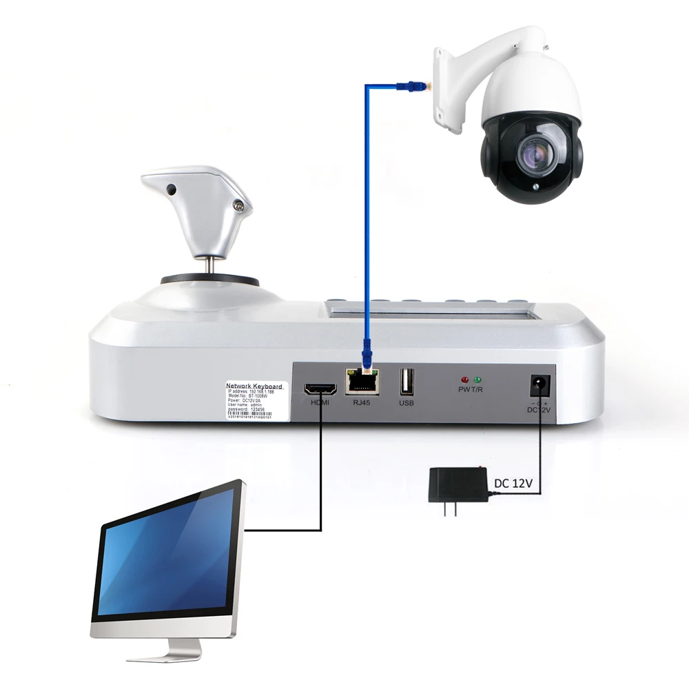 Onvif 3D CCTV IP PTZ джойстик контроллер клавиатуры с 5 дюймов ЖК дисплей экран для