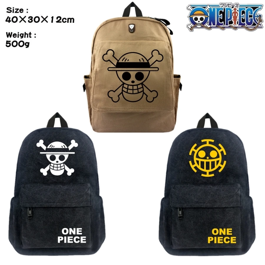 Anime One Piece Luffy Law student School bag Casual canvas Backpack