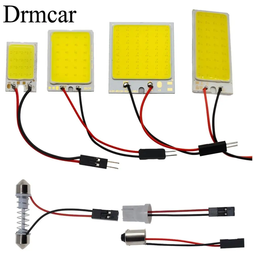 

T10 W5W Auto Interior Reading Cob 24SMD 36SMD 48SMD Light Dome Festoon Car Led Vehicle Panel Lamps BA9S DC 12v Car Styling