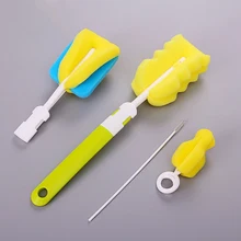 Детские бутылка для ухода кисть 4 шт./компл. губка Пластик Стекло молоко стакана воды очистки щетка для бутылочки для кормления соски-пустышки щетки для соски