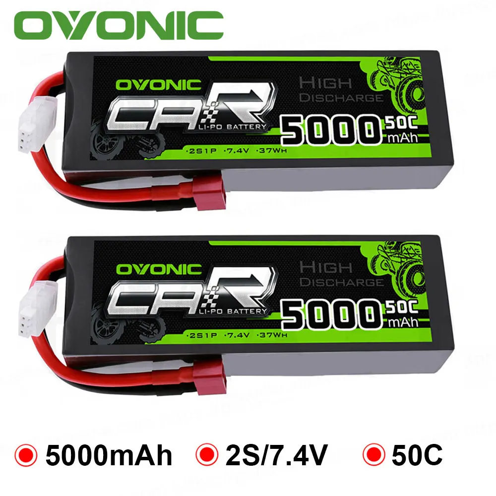 2 упаковки ovoic RC автомобильные аккумуляторы 6200mAh 5200mAh 5000mAh 4600mAh Lipo 2S Аккумулятор 7,4 V с штекером Deans для автомобиля лодки Heli Quad - Цвет: 2 Packs 5000mAh