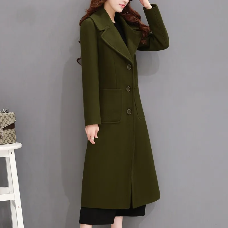 2019 Elegant Herfst Winter Wollen Jas Vrouwen Over de Knie Lange Parka Jas Vrouwelijke Single-Breasted Maxi Wollen Jassen Overjas c3522 2019 Elegant Herfst Winter Wollen Jas Vrouwen Over de Knie Lange Parka Jas Vrouwelijke Single-Breasted Maxi Wollen Jassen Overjas c3522