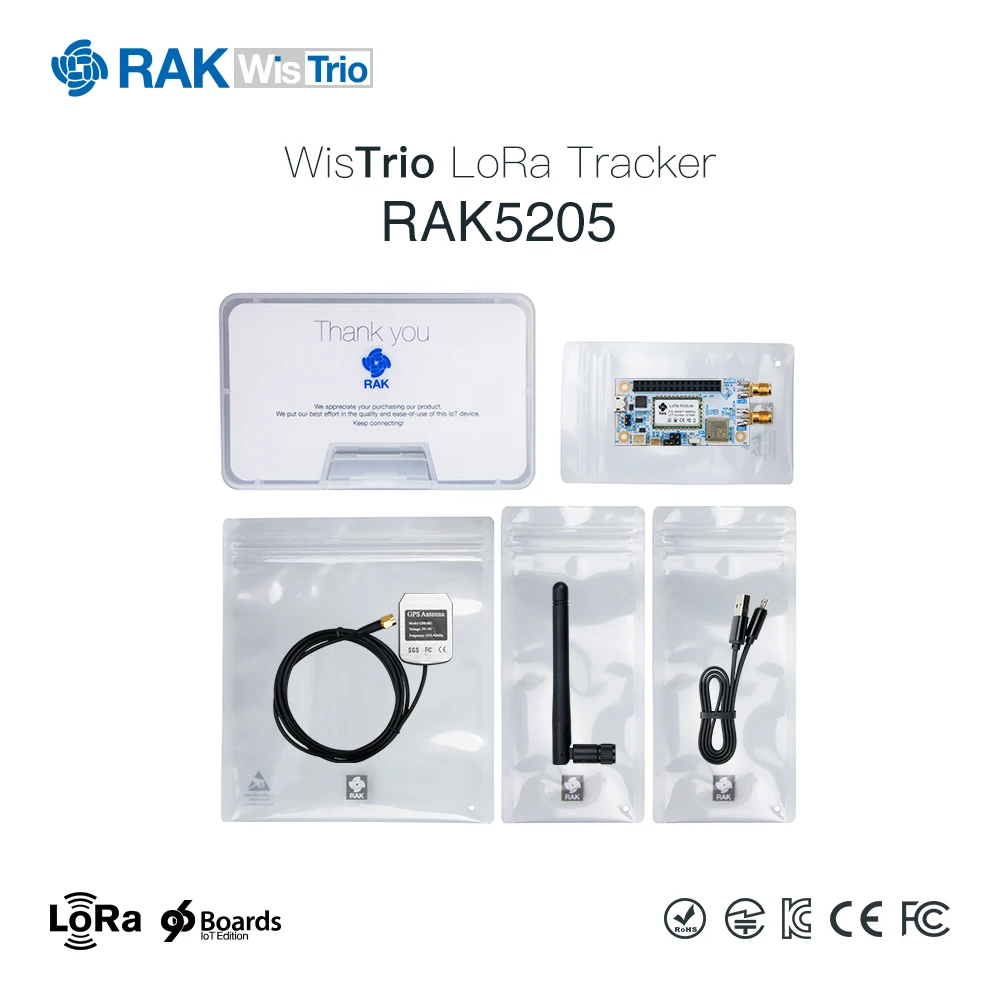 RAK5205 WisTrio LoRa модуль трекера SX1276 LoRaWAN модемная сенсорная плата интегрированный gps модуль с антенной LORA низкая мощность Q159