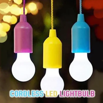 

Portable Retro Pull-Rope LED Hanging Light Bulb Battery Operated Lightweight for Camping LED Stringligts