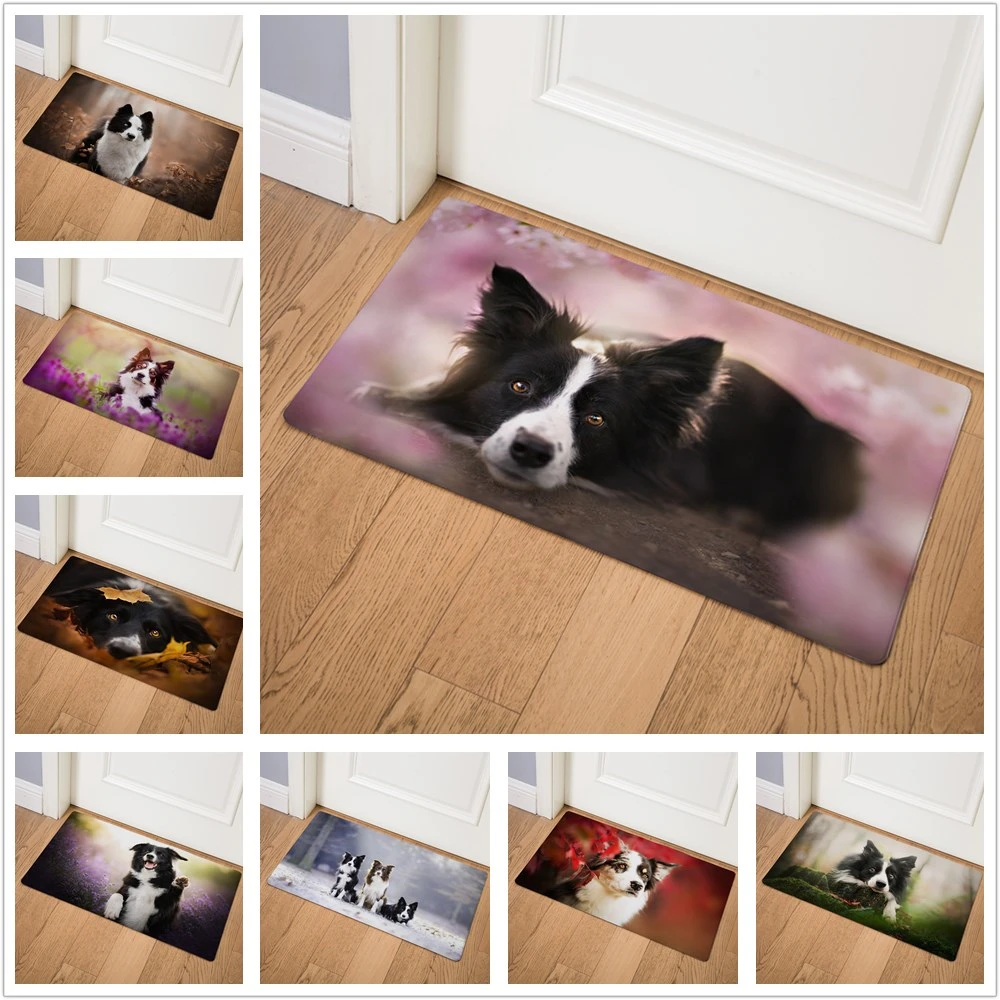 

Border Collie Enter Door Mat Kitchen Carpet Front Doormat Kitchen Rug Home Mat Indoor Non-slip Bath Mats Welcome Floor Mats