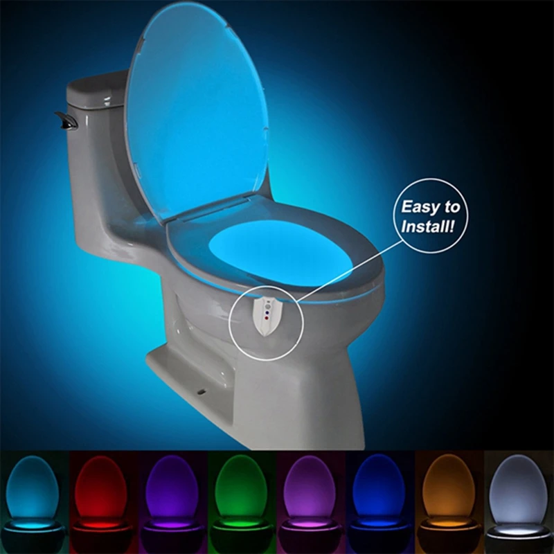 UV Sterilization Toilet Light Motion Sensor Activated RGB PIR LED Night