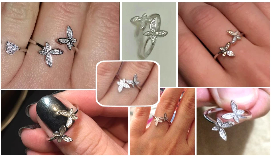 Butterfly Adjustable Rings - Austrian Cubic Zirconia
