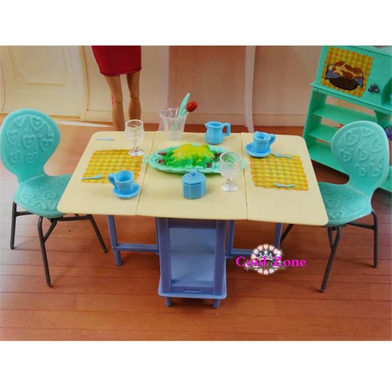Миниатюрная мебель Join n Joy домашний обеденный набор для куклы Барби дом Лучший подарок игрушки для девочек