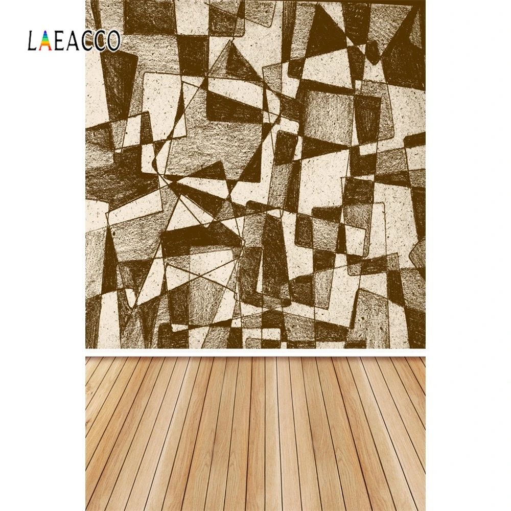 

Laeacco Square Messy Pattern Wooden Board Child Room Photography Backgrounds Customized Photographic Backdrops For Photo Studio