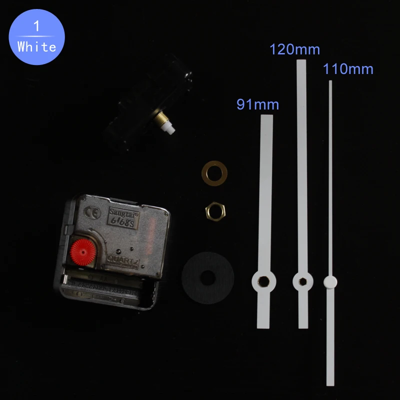 6168S кварцевый механизм 6 мм Длина оси винта пластиковый механизм развертки с 1# белые руки принадлежность для часов набор часов DIY