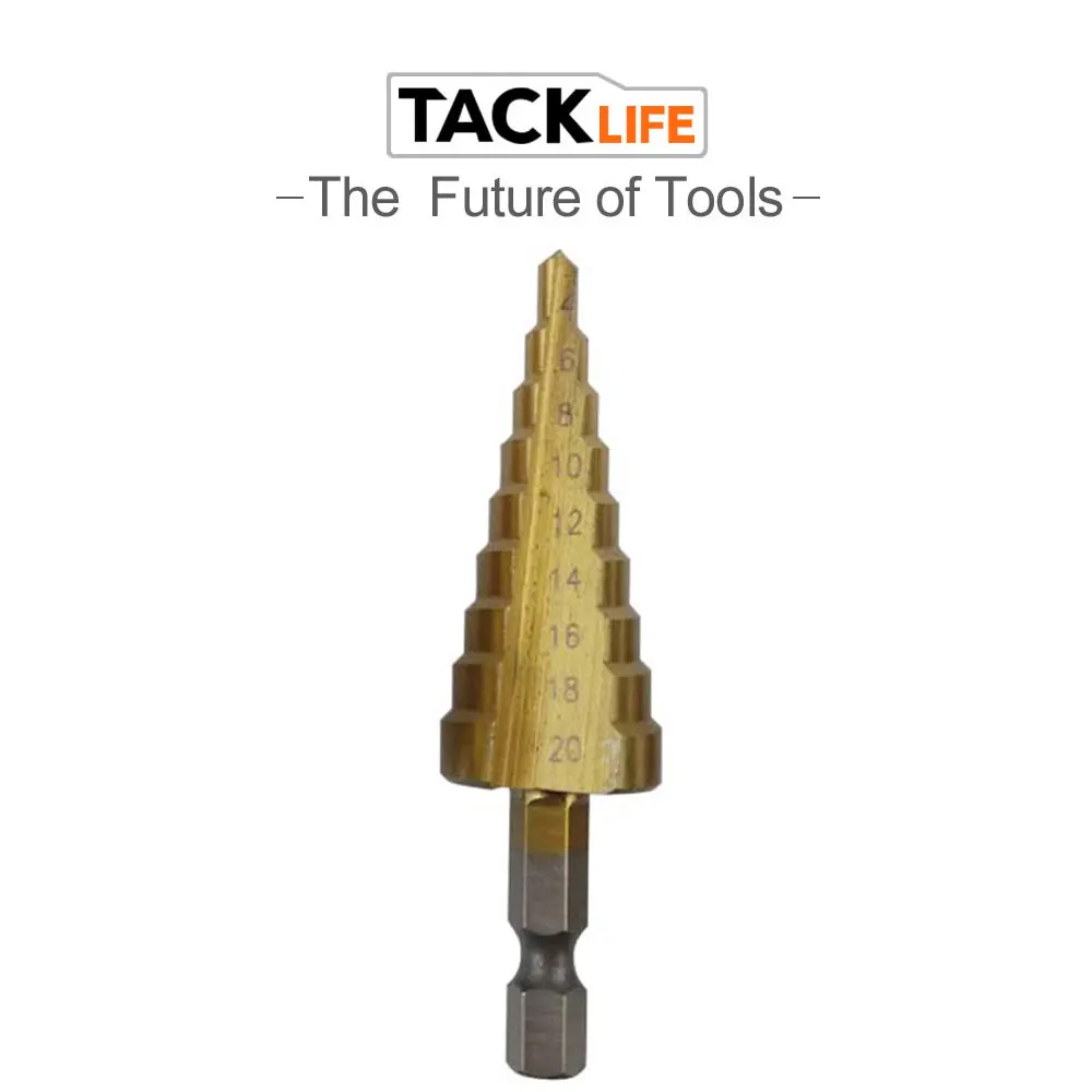 Ступенчатое сверло Tacklife 4 32 мм из быстрорежущей стали с титановым покрытием