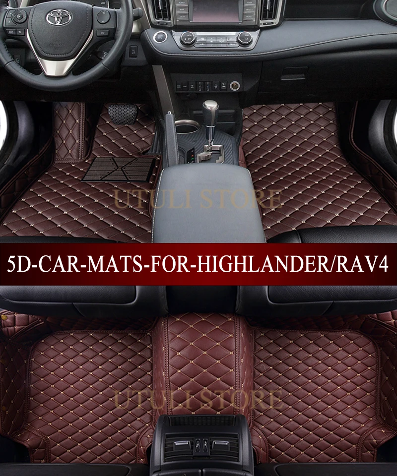 Кожаные автомобильные коврики для Toyota Fortuner Harrier Hilux Innova Highlander RAV4|car floor mats|floor linersfloor