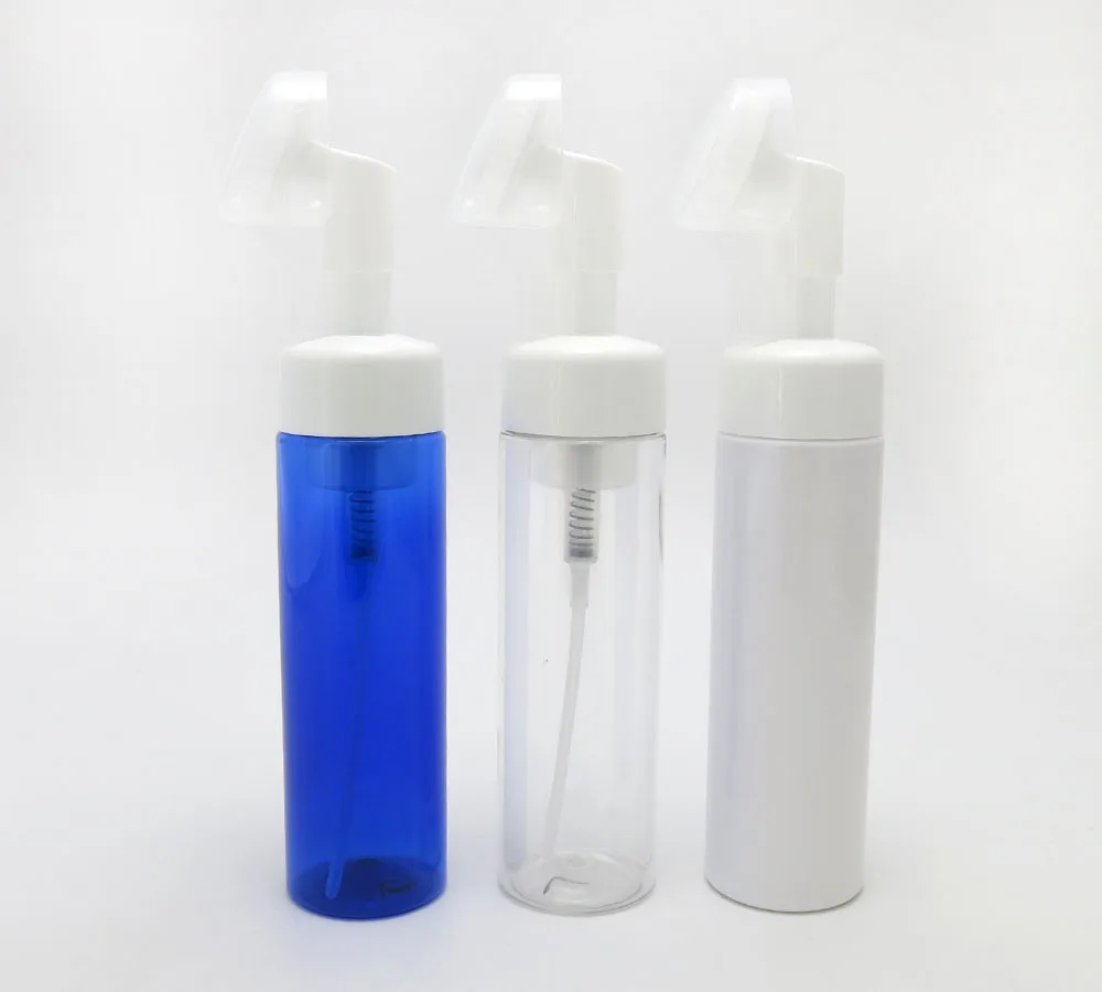 

200ml Soap Foaming cream bottle with silicone brush head cleansing mousse foam pump Dispenser plastic bottle cosmetic container