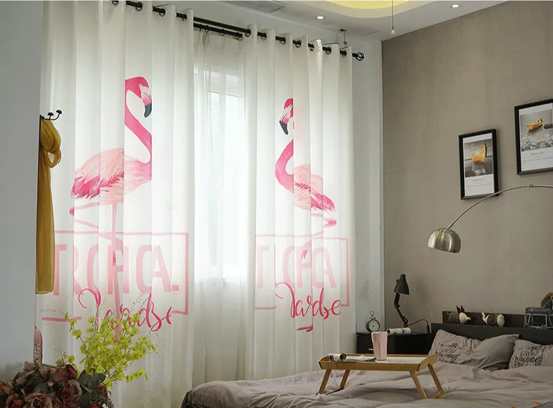 Современные затемненные занавески s с 3D печатью, Розовый фламинго, плоская оконная обработка, твердая яркая занавеска для гостиной, спальни, драпировка