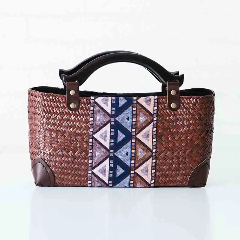 

2019 new Thai version of seaweed woven bag retro bag fashion holiday beach bag handbags hand-woven bag handbag
