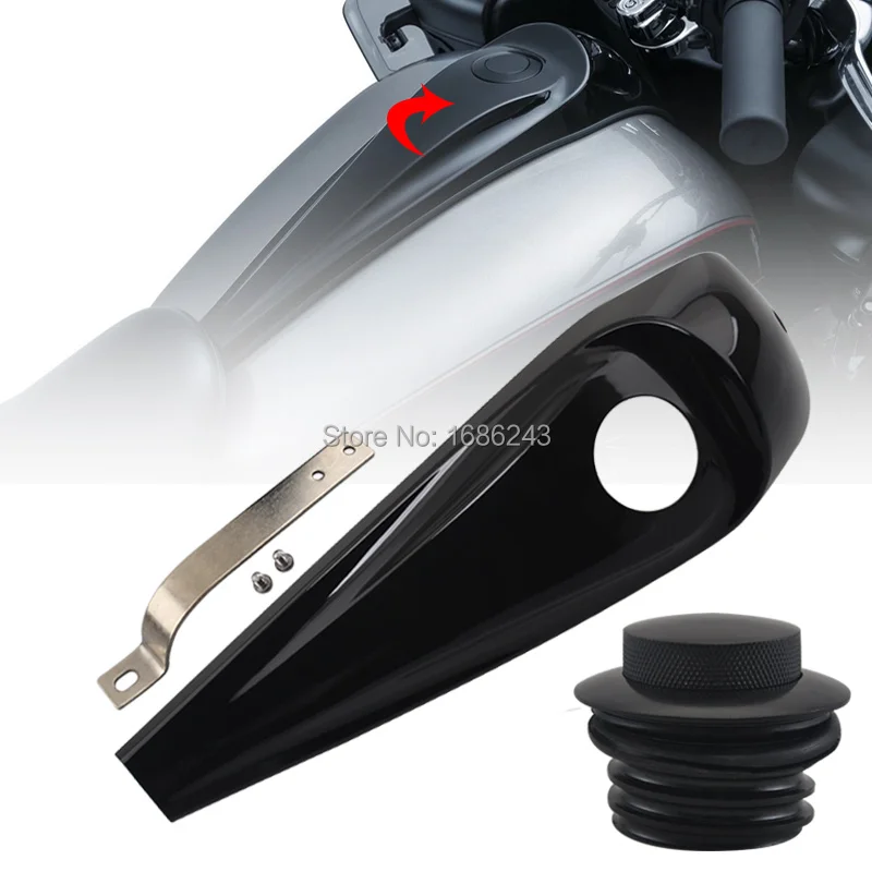 Smooth Dash Fuel Console Cover&Gas Tank Cap Fits For Harley 2008 2017