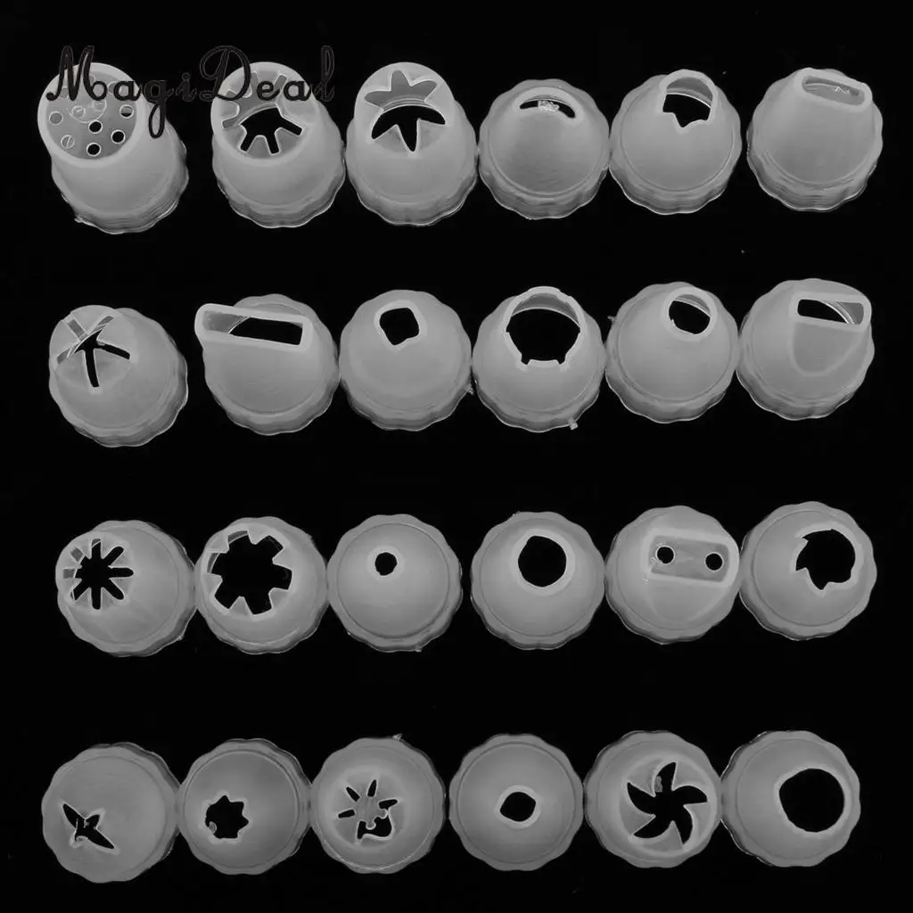 24Pcs Plastic Pastry Tubes Miniature Dollhouse Kitchen Container Set Tableware DIY Mini Clay Toys Decoration