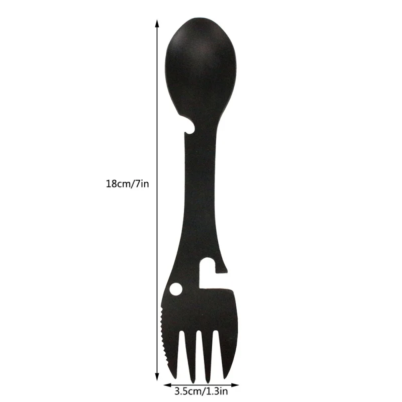 

New Outdoor Camping Multifunction Fork Spoon Portable Picnic Tableware Cookware For Tourism Trekking Utensils Stainless Steel Rn