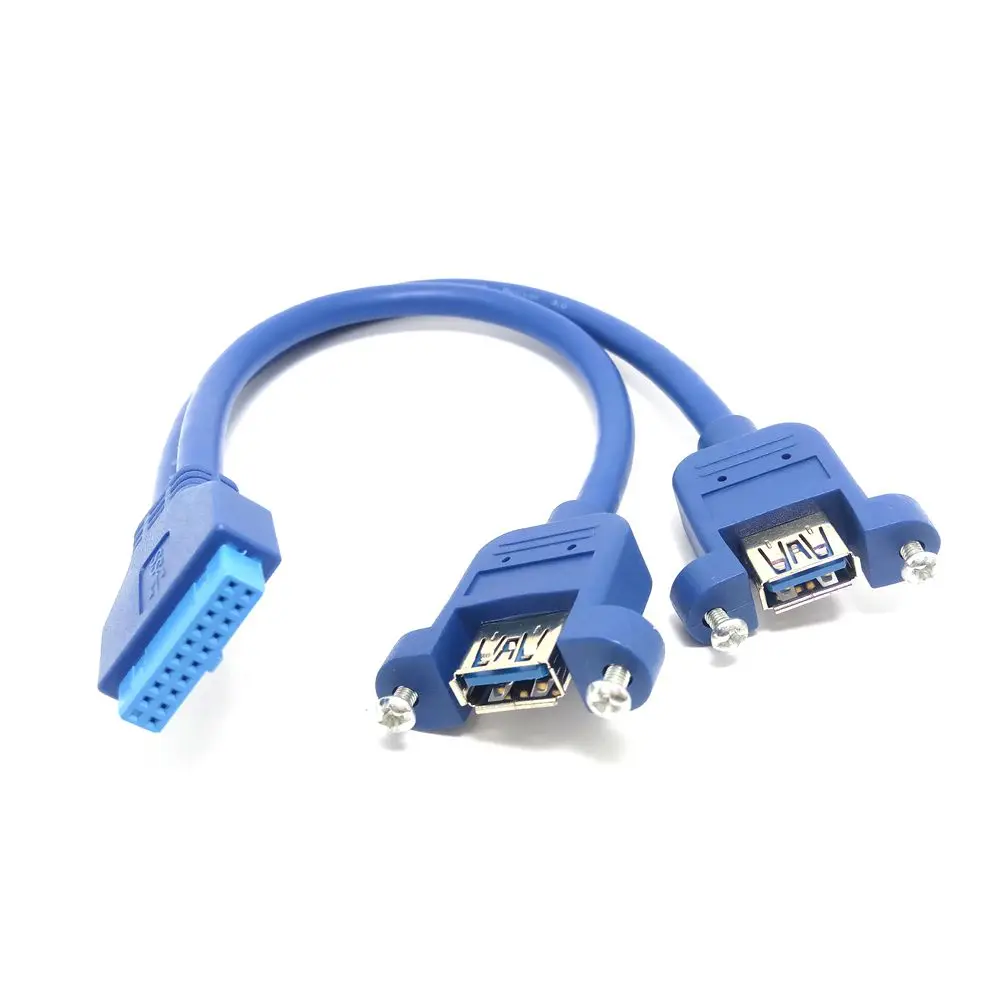 Материнская плата 20Pin USB3.0 мама к двойному USB 3 0 A кабель для передачи данных Шнур