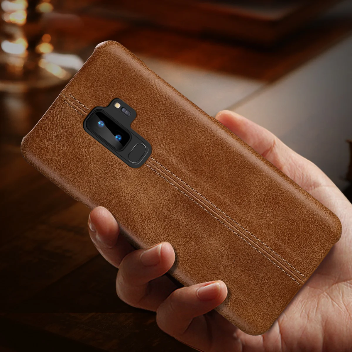 

For Samsung Galaxy S9 S8 Plus Case Genunie Leather Thin Slim Soft Bumper Non-Slip Grip Anti-Scratch Protective Cover Cases