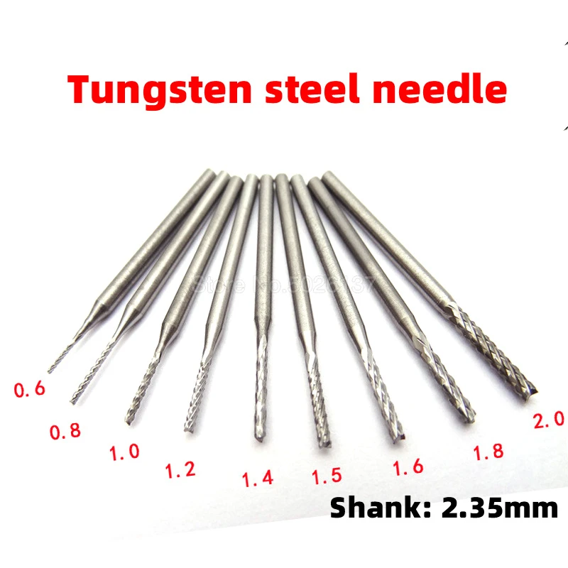 1Pcs 2.35MM Shank Carbide End Mill Engraving Bits Alloy Milling Cutter