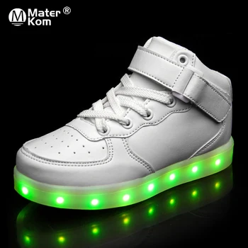 

Size25-40 Children LED Shoes for Kids Boys Glowing Sneakers with Luminous sole Running Shoes with Lights krasovki with backlight