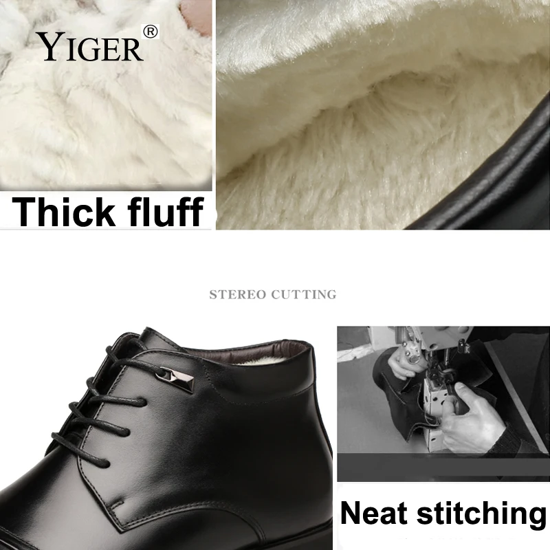 YIGER/Новинка; мужские хлопковые ботинки; зимние мужские теплые ботинки; мужские Ботинки Martin на шнуровке; деловая повседневная мужская обувь; модельные туфли; 0235