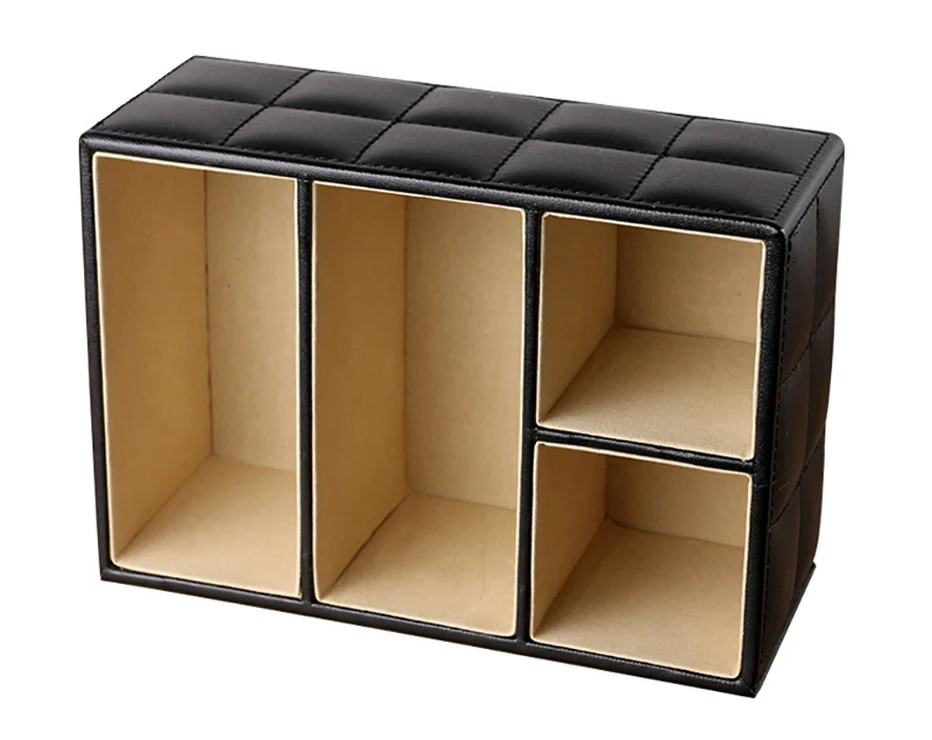 Настольный органайзер коробка кожаный макияж ящик для хранения на столе пульт дистанционного управления подставка для телефона офисный держатель для хранения
