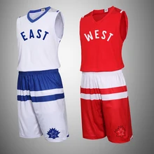 Adsmoney пользовательские баскетбол All Star Western Red Eastern Blue набор нестандартная одежда мужская летняя спортивная одежда без рукавов