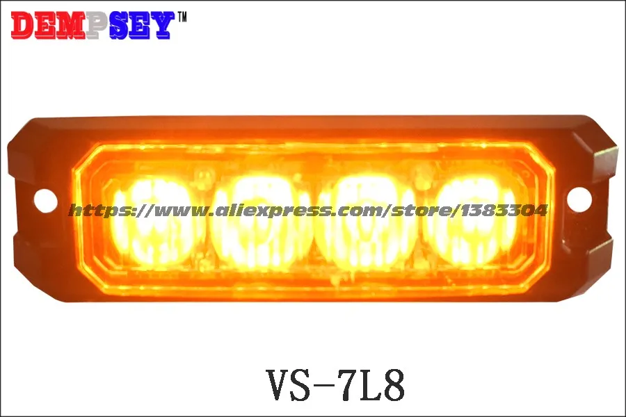 VS-7L8 супер яркий светодиодный тонкий Гриль свет, полиция чрезвычайных, водонепроницаемый, DC12V/24 V светодиодный с креплением на любой поверхности Строб предупреждающая сигнальная лампа