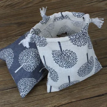 

100 Happy Tree Linen Drawstring Pouch 10x15cm(4"x 6") Party Candy Makeup Jewelry Jute Gift Bag