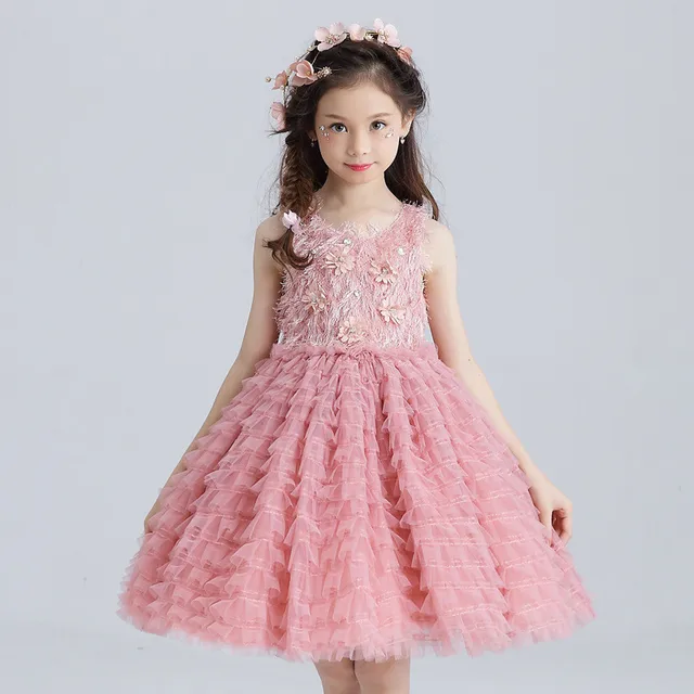 Layered Girls Dress Party Wear Girls Clothes Flower Girl