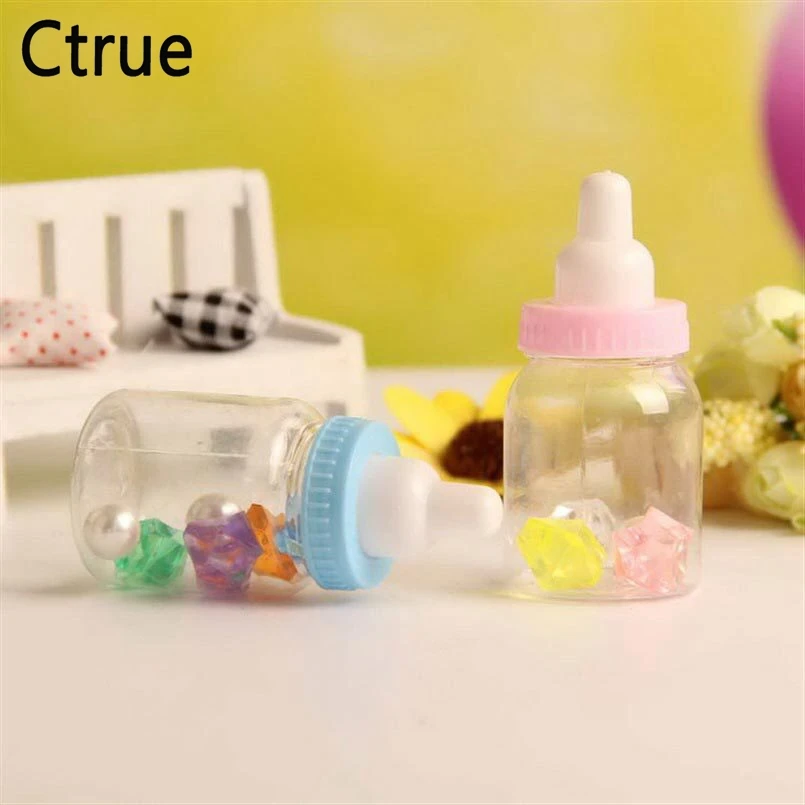 12pcs/lot 4*8cm Baby bottle Candy box Baptism Christening Birthday kids