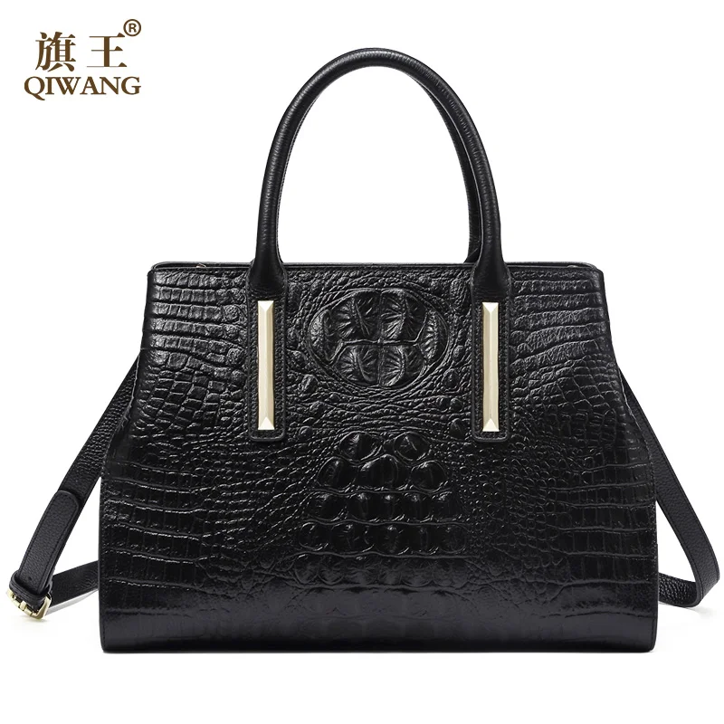QIWANG Real Leather Women Handbag 2017 New Bag Handmade Women Crocodile Cow Tote Bag for Women High Quality leather Bag QIWANG Real Leather Women Handbag 2017 New Bag Handmade Women Crocodile Cow Tote Bag for Women High Quality leather Bag